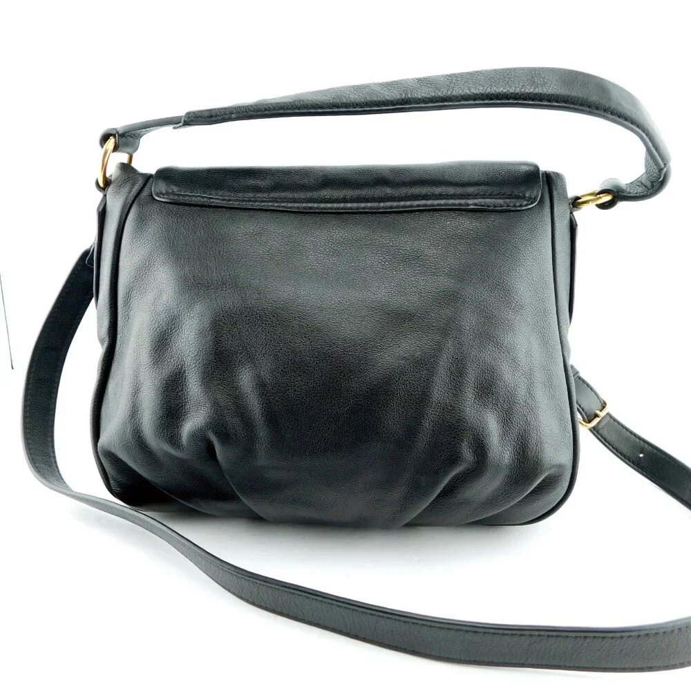MARC JACOBS Black Leather Cross Body Messenger Bag Shoulder Bag Tote